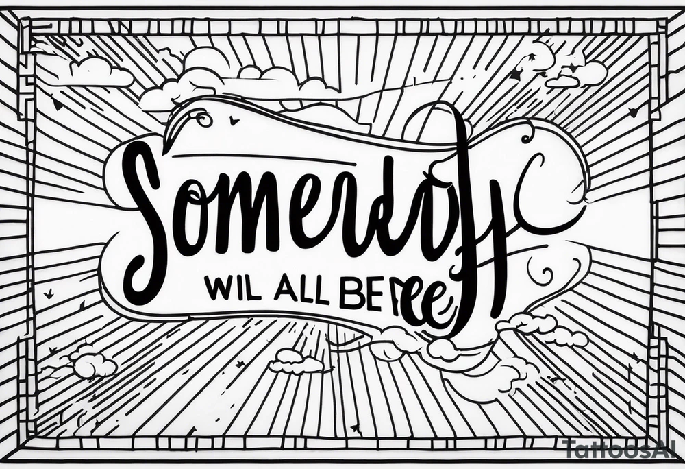 SOMEDAY WE WILL ALL BE FREE as a full sentence on one line tattoo idea