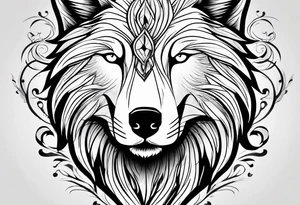 white
 wolf tattoo idea