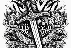 Valhalla fire sword chains mom tattoo idea