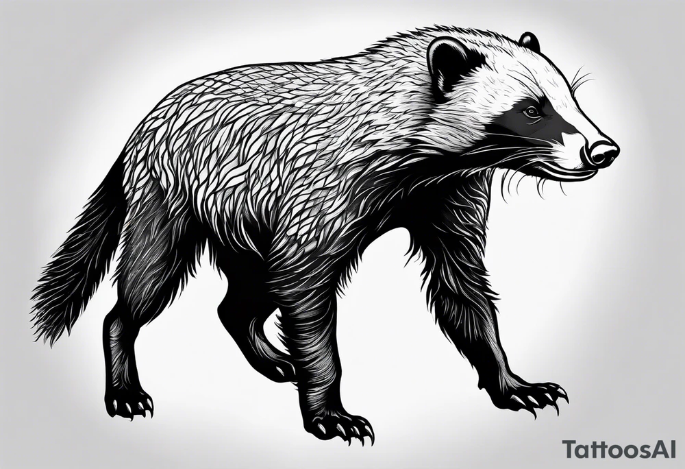 honey badger standing up on back legs tattoo idea