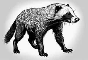 honey badger standing up on back legs tattoo idea