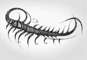 Long legs tribal centipede tattoo idea