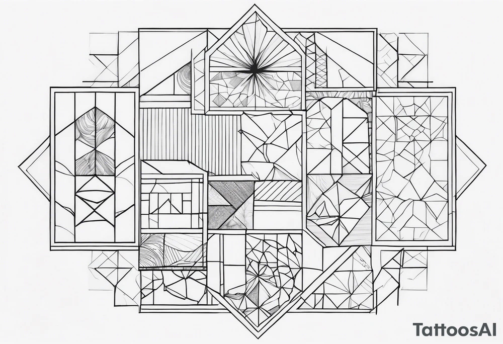 Patchwork unique tattoo idea