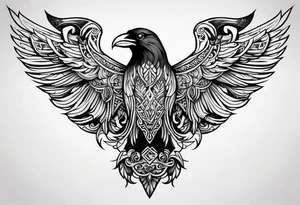 Viking crow
 in a Viking style tattoo idea