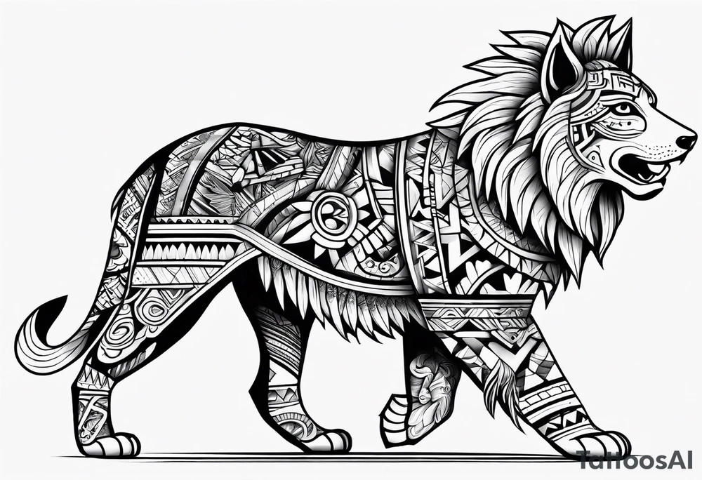Aztec animal tattoo idea