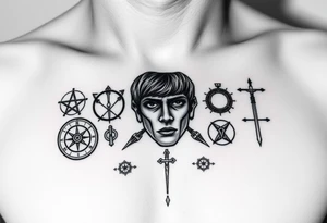 A clockwork orange movie related with symbols and alex face tattoo idea