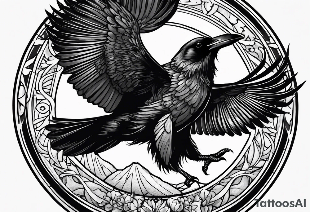 Inside a stamp, small raven, “may angels lead you in” tattoo idea Inside a stamp, small raven, “may angels lead you in” tattoo idea