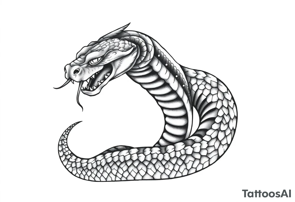 Dangerous Big Snake back Tattoo tattoo idea