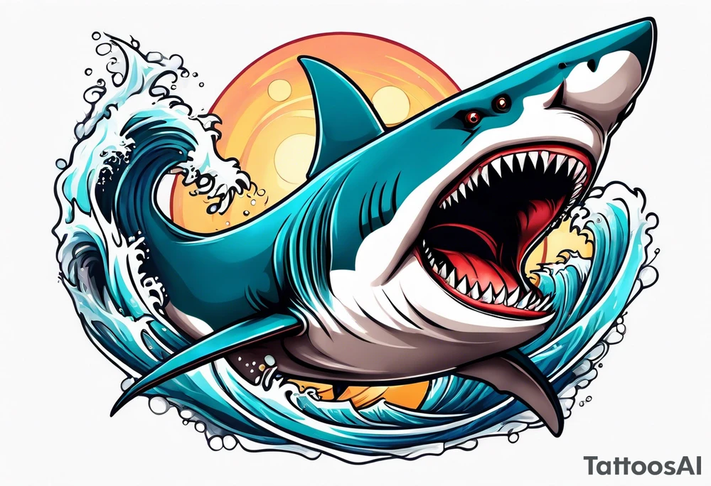Shark coiled around arm tattoo idea