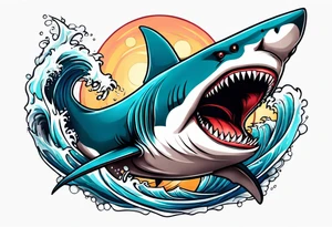 Shark coiled around arm tattoo idea