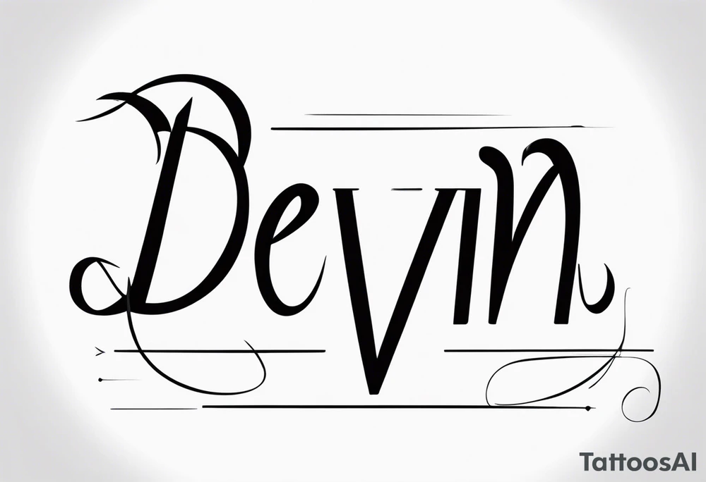 using my husbands name 'devin' can you create a thin line script tattoo tattoo idea