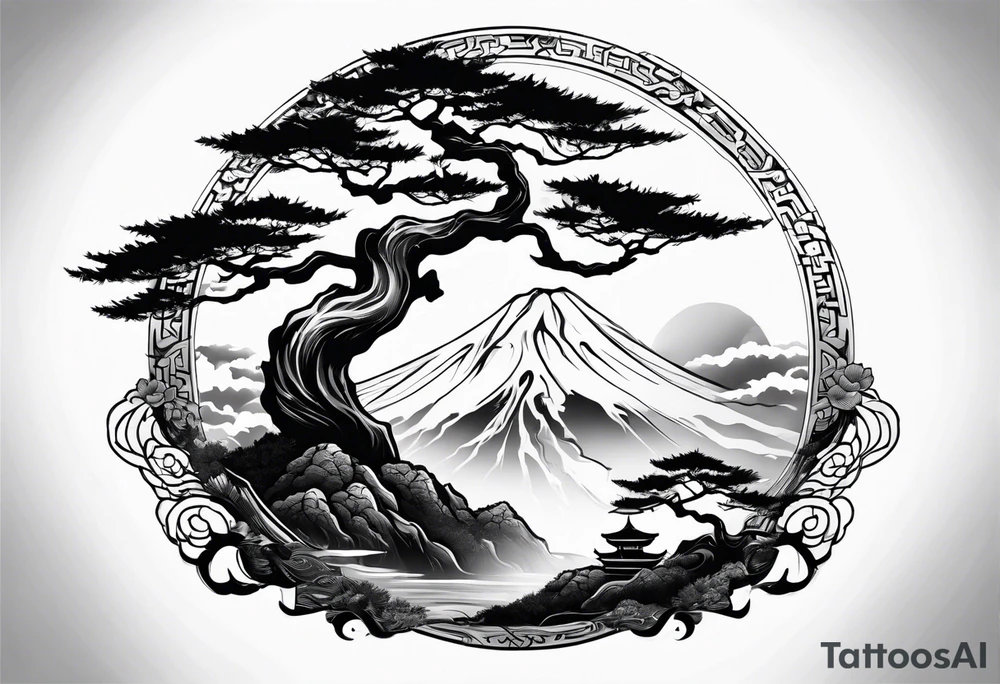 Bonsai tree and samurai tattoo idea