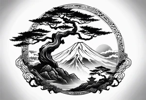 Bonsai tree and samurai tattoo idea