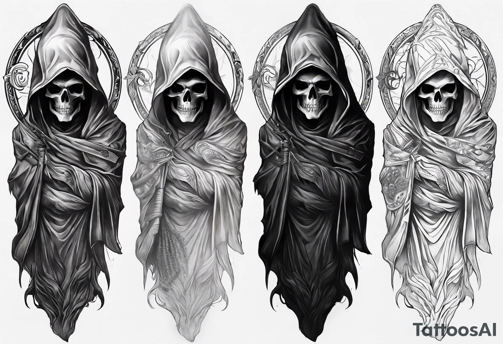 Continue a sleeve for a grim reaper shoulder tattoo death theme full arm sleeve tattoo idea