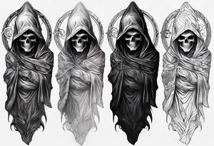 Continue a sleeve for a grim reaper shoulder tattoo death theme full arm sleeve tattoo idea