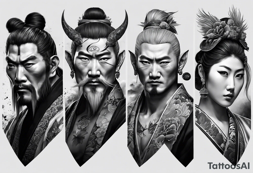 The Japanese say you have three faces. The first face, you show to the world. The second face, you show to your close friends and your family. The third face, you never show anyone. tattoo idea