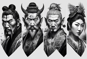 The Japanese say you have three faces. The first face, you show to the world. The second face, you show to your close friends and your family. The third face, you never show anyone. tattoo idea