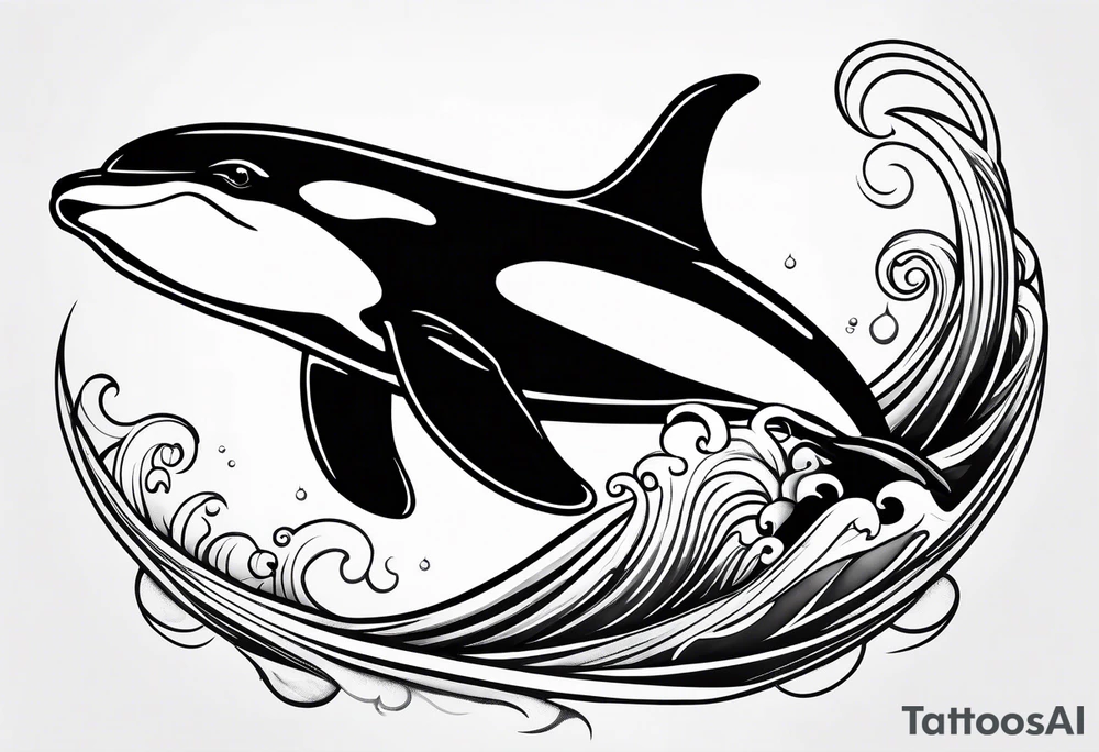 Orca outline tattoo idea