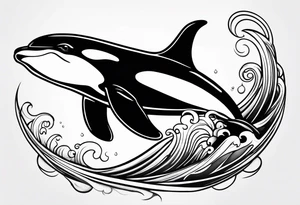 Orca outline tattoo idea