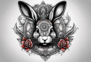 wonderland  dead 
rabbit mandalas feather tattoo idea