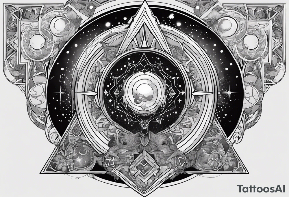 Jehovah looking out at the marvels of his creation from the atoms to the galaxy and celestial beings. With grey wash and a fantasy theme. Jehovah has to be a character who is so majestic, charismatic, immensely powerful. There isnt a single thing he isnt capable of doing. Infinitely powerful forward facing tattoo idea