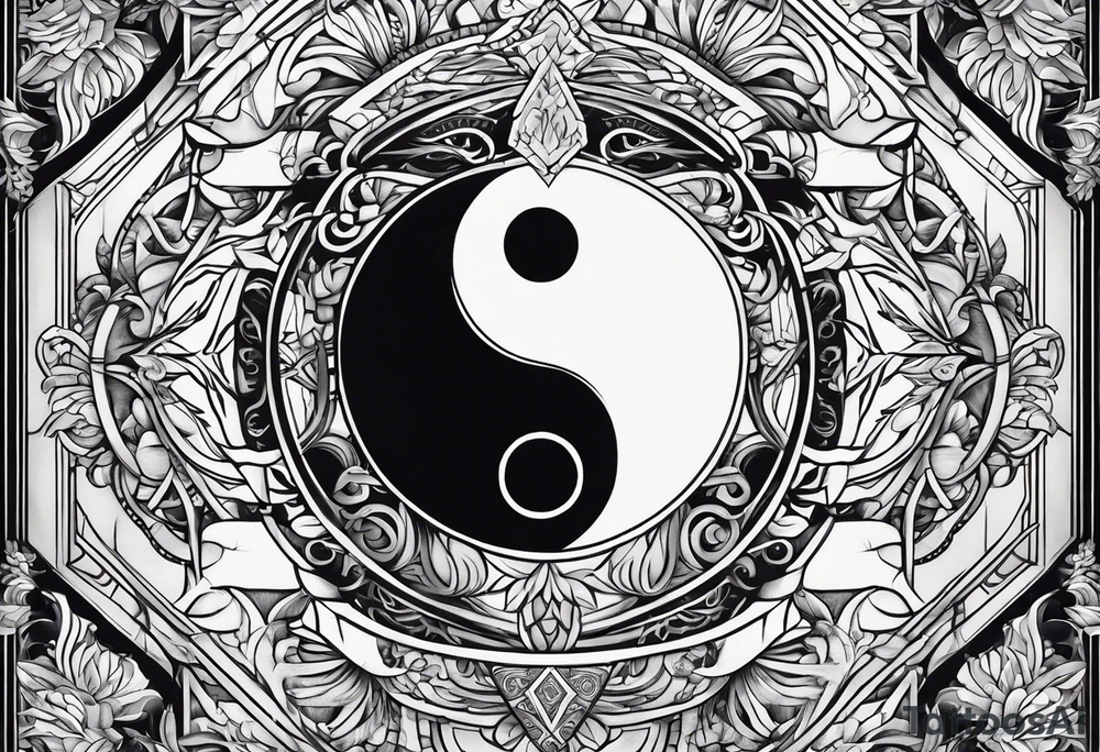 sword consistency ying yang discipline tattoo idea