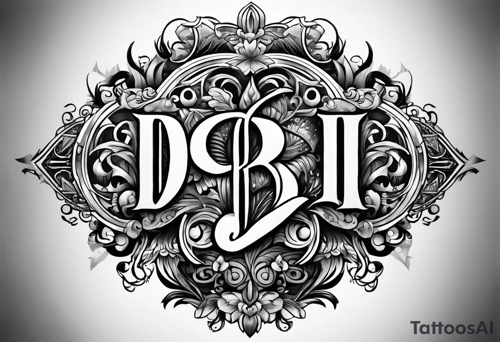 Coool image of initials “DgbIII” tattoo idea