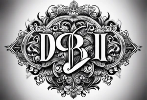 Coool image of initials “DgbIII” tattoo idea