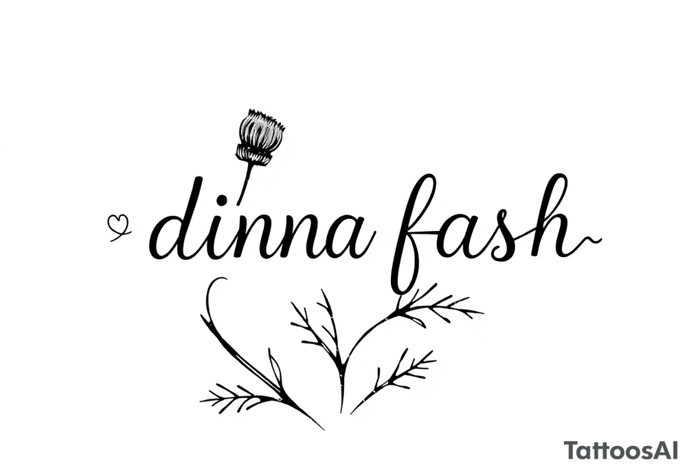 minimalist simple for hand thistle with dragonfly text : dinna fash tattoo idea
