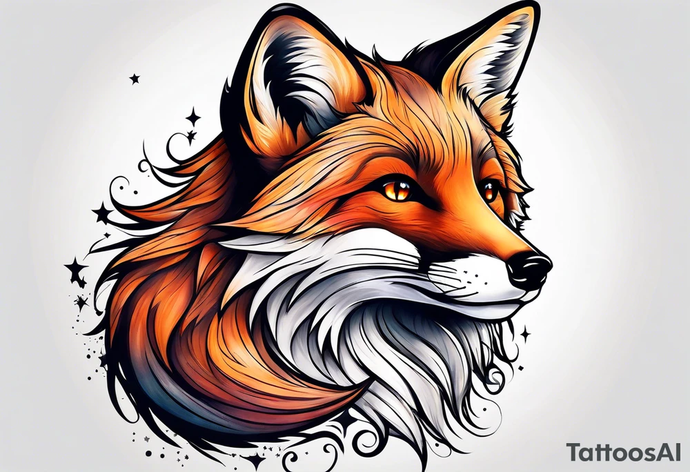 fox looking at the stars tattoo idea