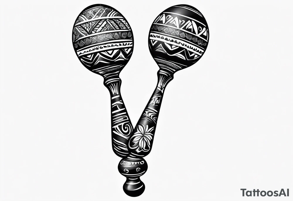 Two Cuban shaking maracas. tattoo idea