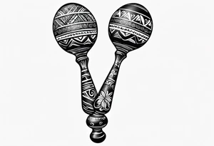 Two Cuban shaking maracas. tattoo idea