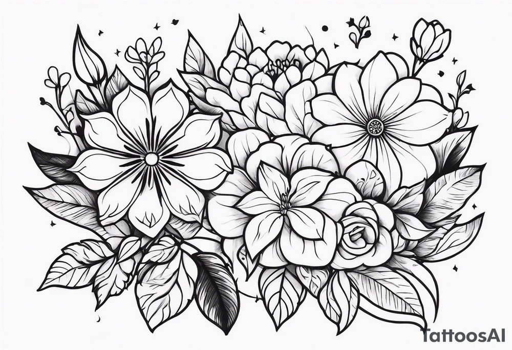 ornaments of flowers tattoo idea