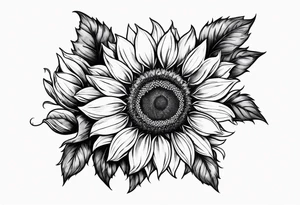 sketch sunflower tattoo idea