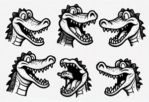 A cute cartoon crocodile crying tattoo idea