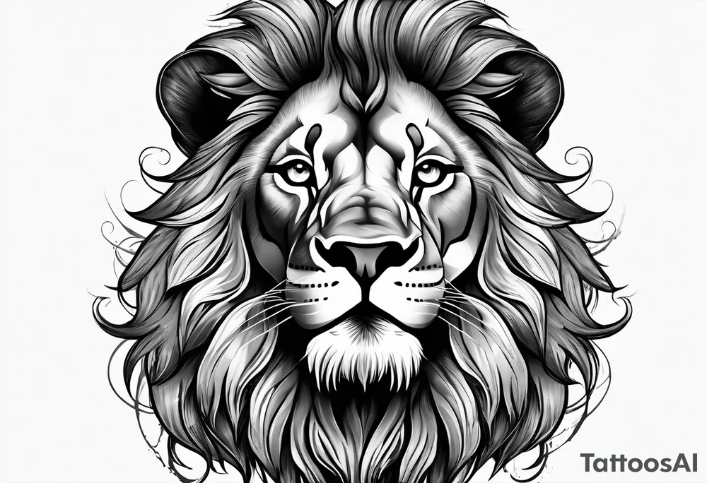Powerful majestic lion, up close tattoo idea