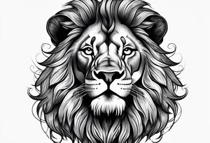 Powerful majestic lion, up close tattoo idea