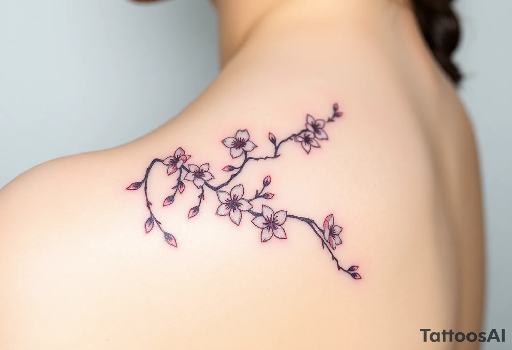 Cherry blossom vining tattoo idea