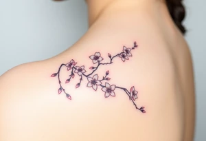 Cherry blossom vining tattoo idea