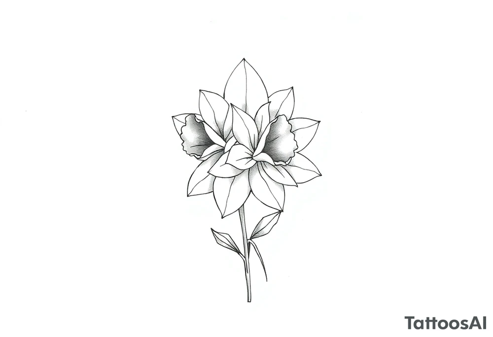 fine line flower that has daffodil, violet and narcisuss tattoo idea