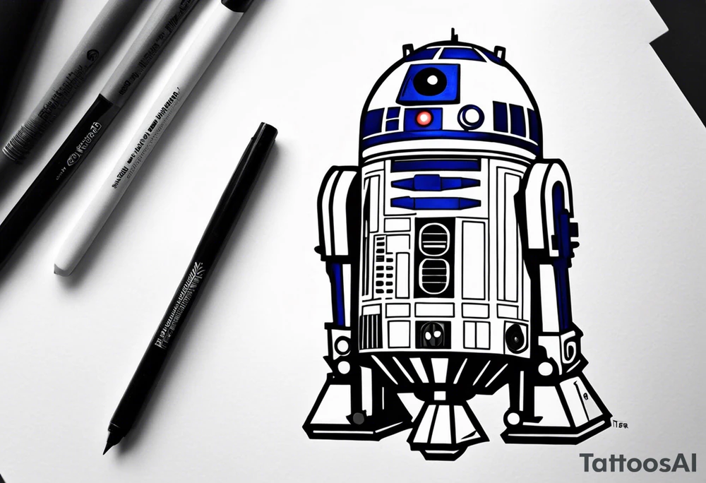 Simple, small R2-D2 from Star Wars tattoo idea