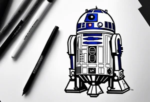 Simple, small R2-D2 from Star Wars tattoo idea