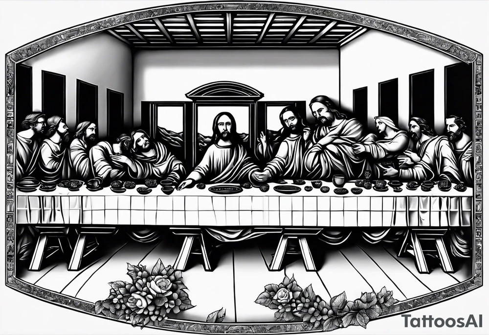 The last supper by davinci but the people are astronauts tattoo idea