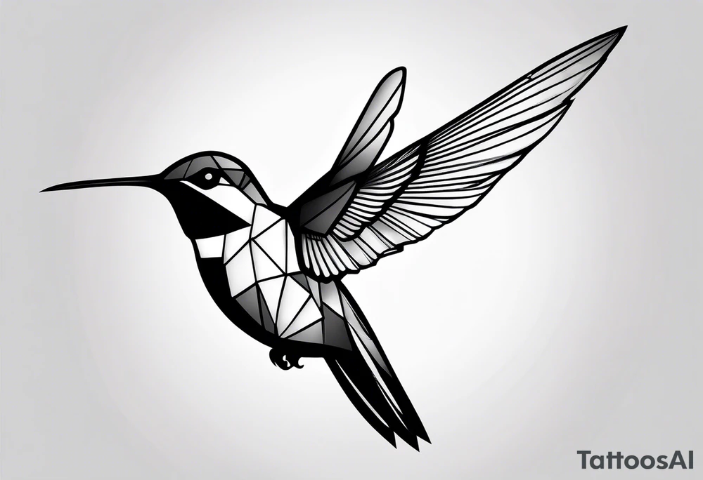 Humming bird silhouette tattoo idea