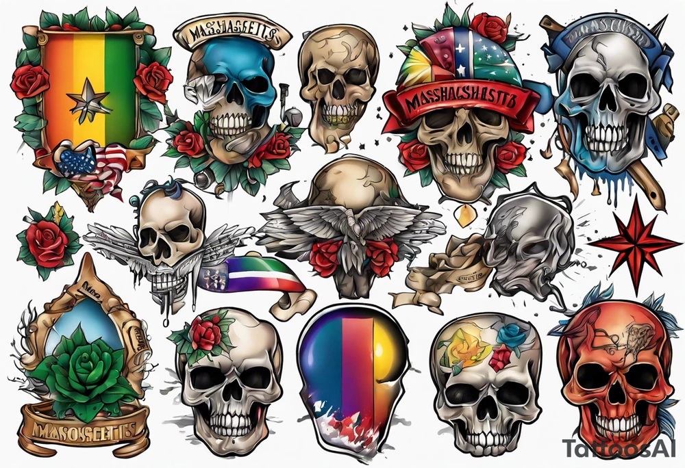 Massachusetts pride colors tattoo idea