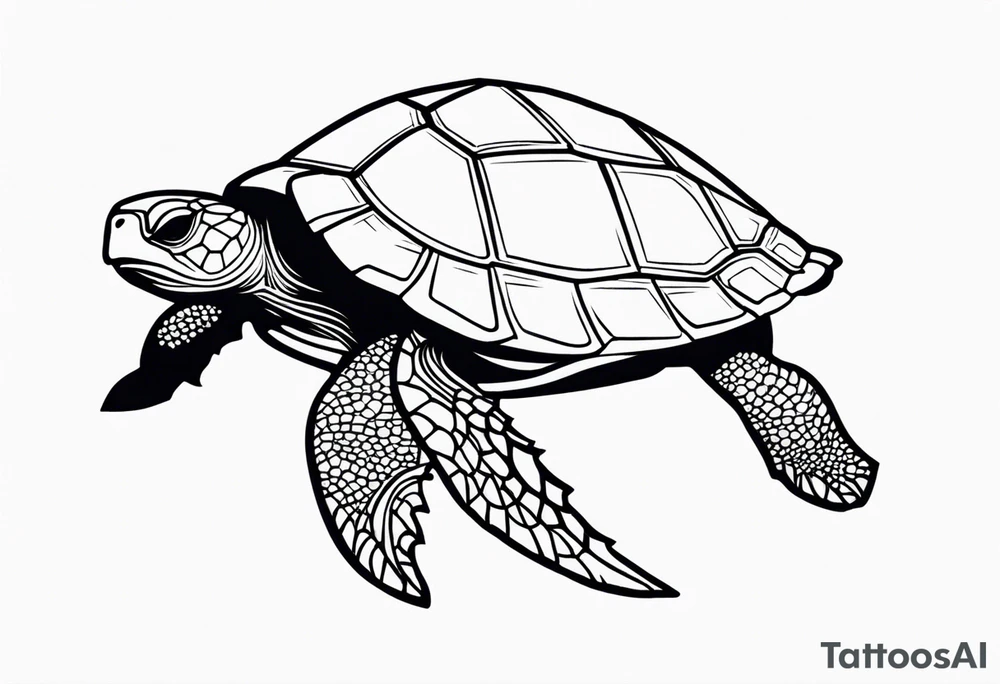 outline of a turtle with spikes on its shell tattoo idea