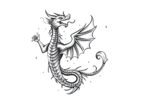 dragon number 8 positive projection, universe, phoenix tattoo idea