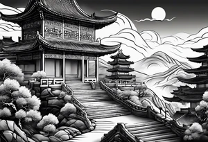 Chinese wall, realistic, art, gezeichnet tattoo idea