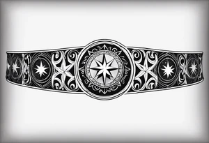 Wrist tattoo as a bracelet and inside of this bracelet there are galax, stars, planets tattoo idea
