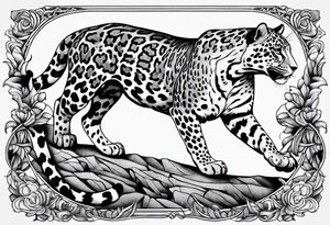 jaguar running, view from above tattoo idea